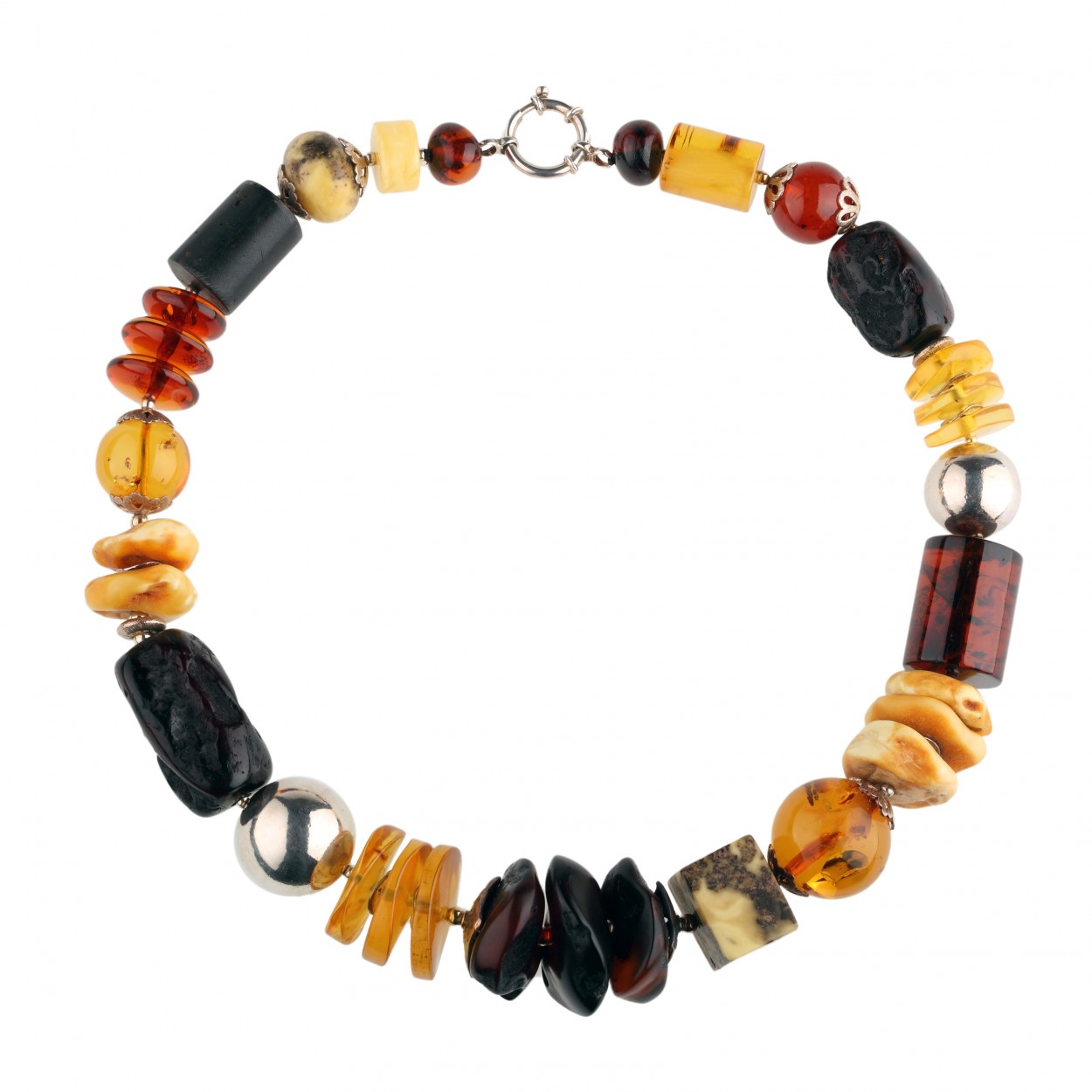 Necklace in Amber Resin and Indian Amber - IB03622